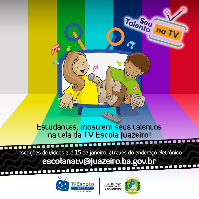 Programação de férias: Estudantes da rede municipal poderão mostrar seus talentos na tela da TV Escola Juazeiro