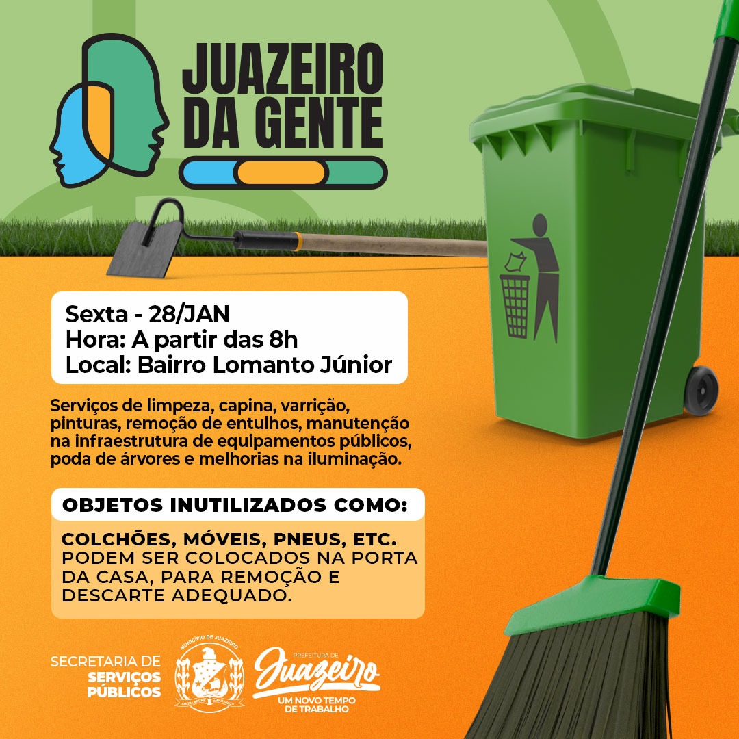 Prefeitura leva mutirão do ‘Juazeiro da Gente’ para o bairro Lomanto Júnior nesta sexta-feira