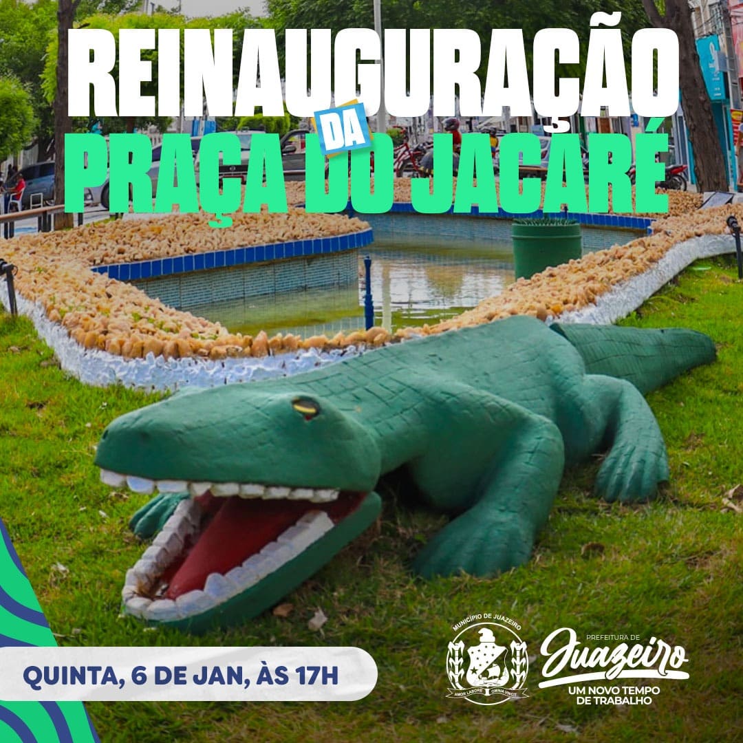 Prefeitura de Juazeiro vai reinaugurar Praça do Jacaré nesta quinta-feira