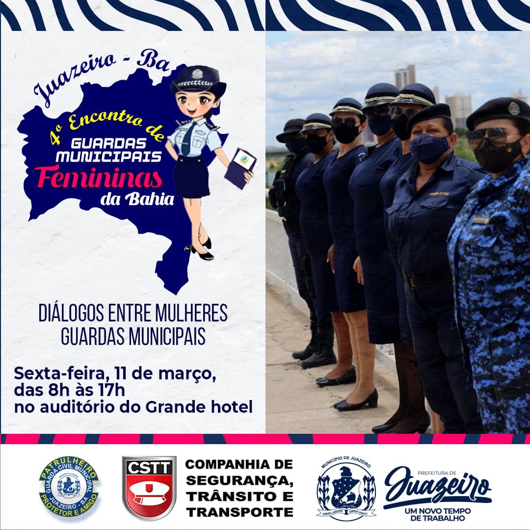 Abertas inscrições para o 4° Encontro de Guardas Municipais Femininas da Bahia que acontecerá em Juazeiro