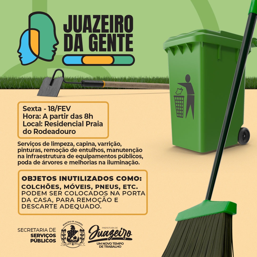 Residencial Praia do Rodeadouro receberá melhorias executadas pelo programa ‘Juazeiro da Gente’ nesta sexta