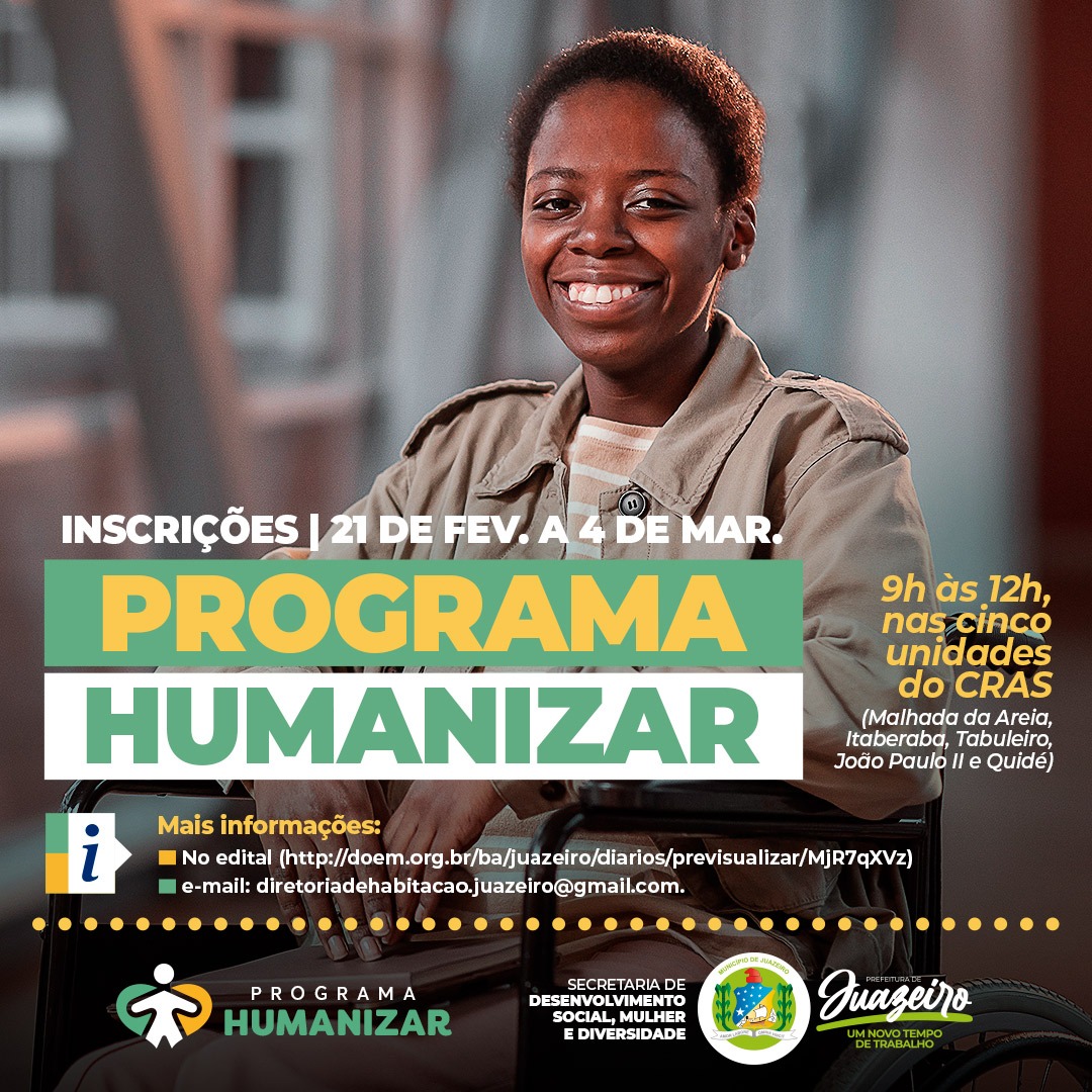 Inscrições para seleção de imóveis que serão reformados pelo Programa Humanizar terminam nesta sexta-feira em Juazeiro