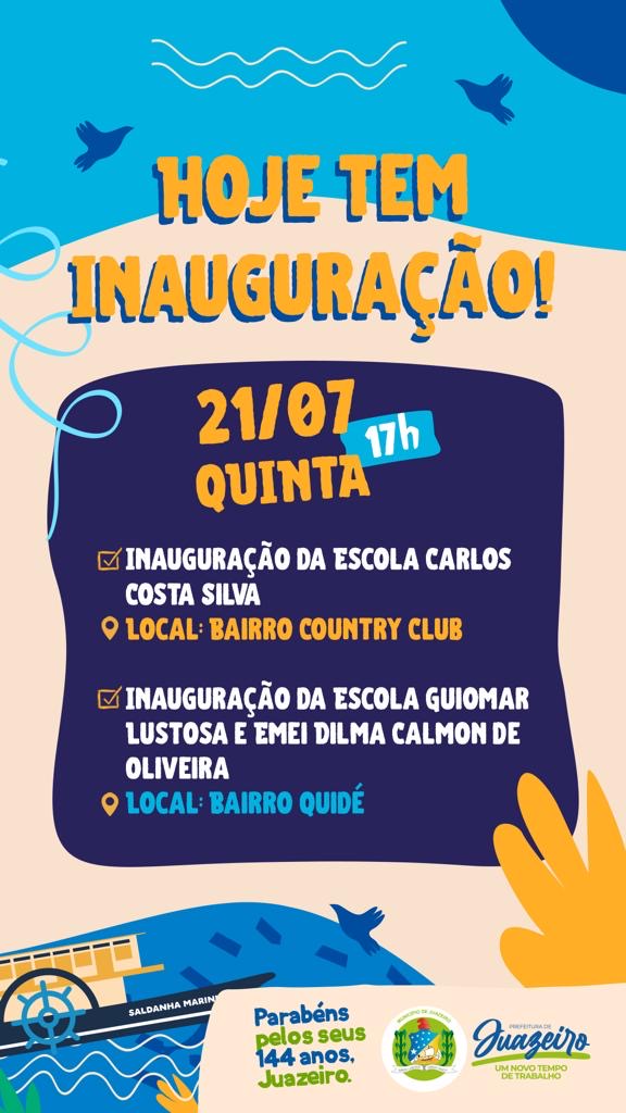 Prefeitura de Juazeiro entregará mais três unidades de ensino requalificadas nesta quinta-feira