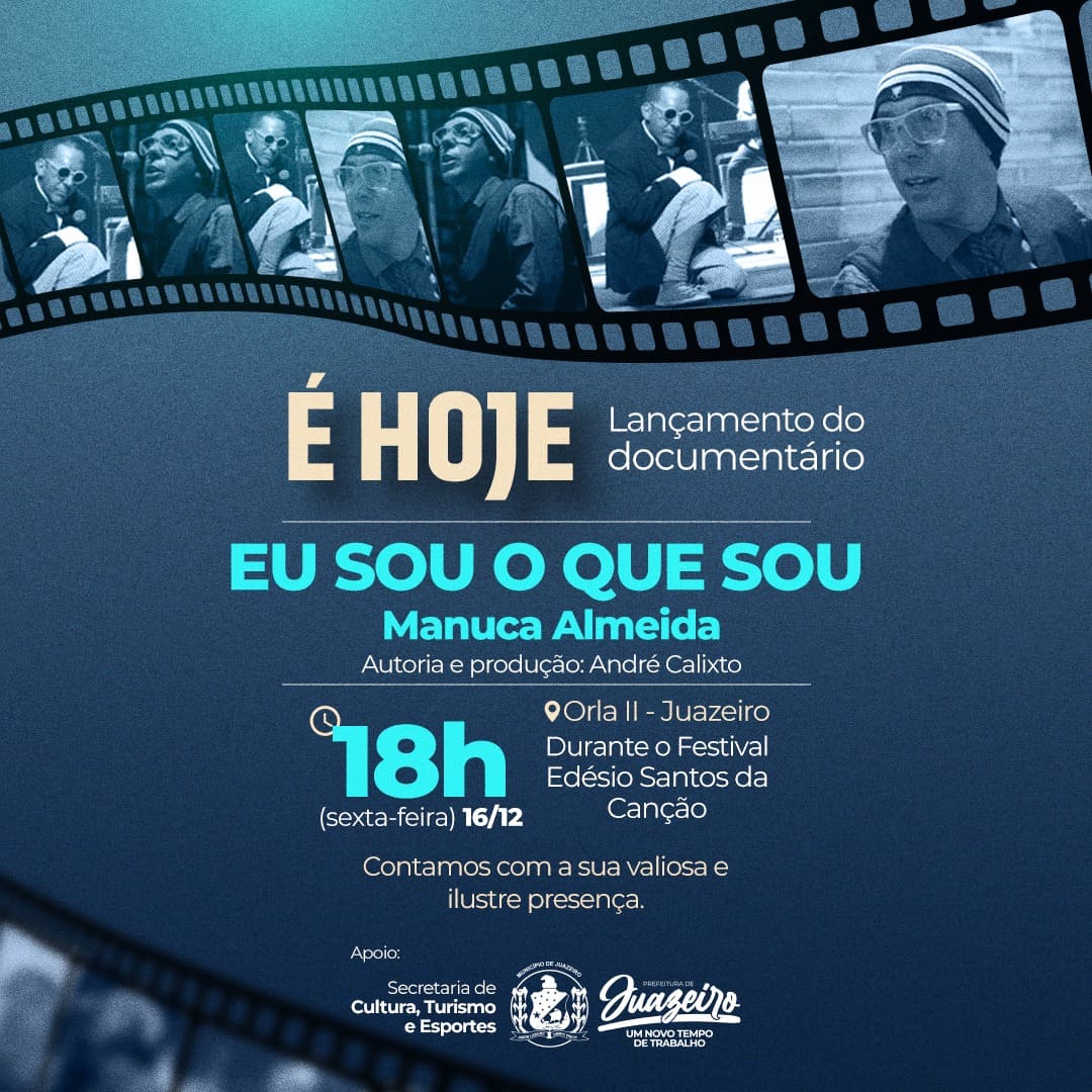 Documentário sobre trajetória de Manuca Almeida será lançado às 18h desta sexta-feira, dentro da programação do Festival Edésio Santos