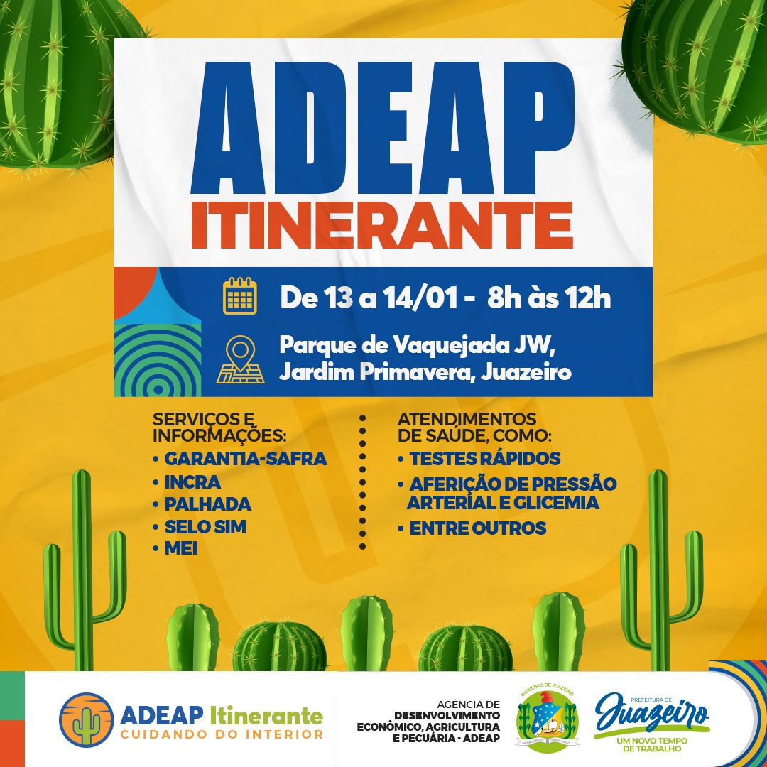Primeira edição do ‘Adeap Itinerante’ de 2023 começa nesta sexta no bairro Jardim Primavera