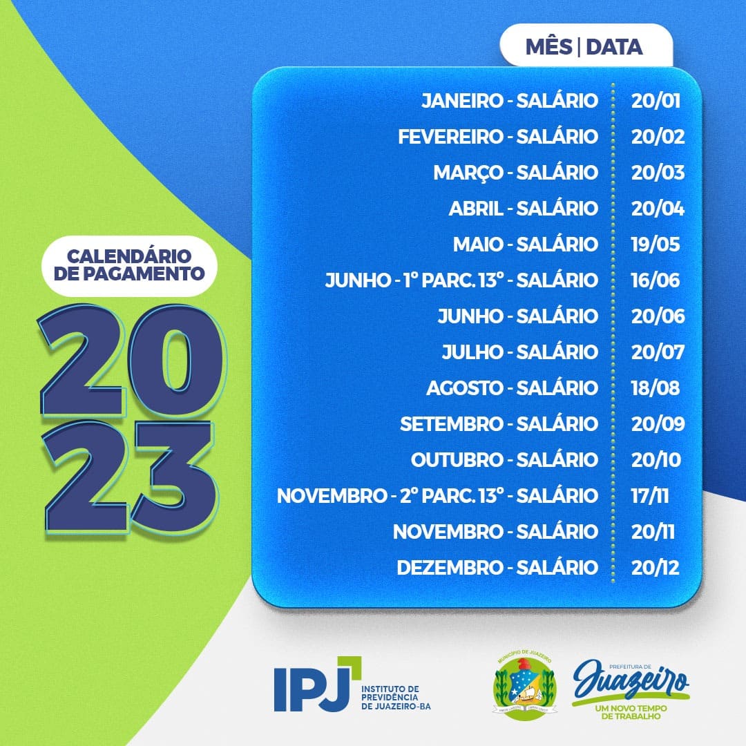 Instituto de Previdência de Juazeiro divulga calendário de pagamentos em 2023