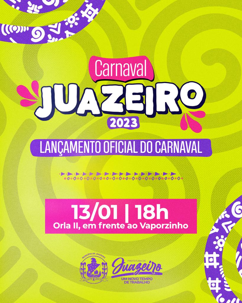 Chegou o dia: Carnaval de Juazeiro será lançado oficialmente em evento aberto ao público nesta sexta-feira