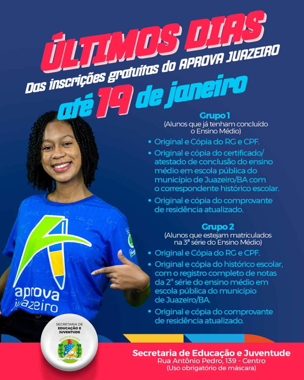 Inscrições para o Programa Aprova Juazeiro encerram nesta quinta-feira