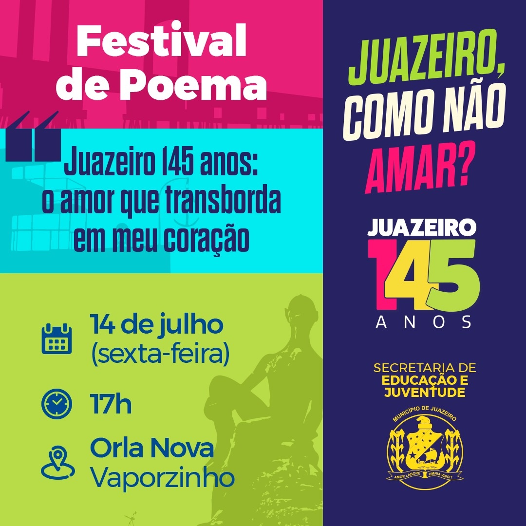 Prefeitura de Juazeiro promove Festival de Poema em alusão ao aniversário da cidade