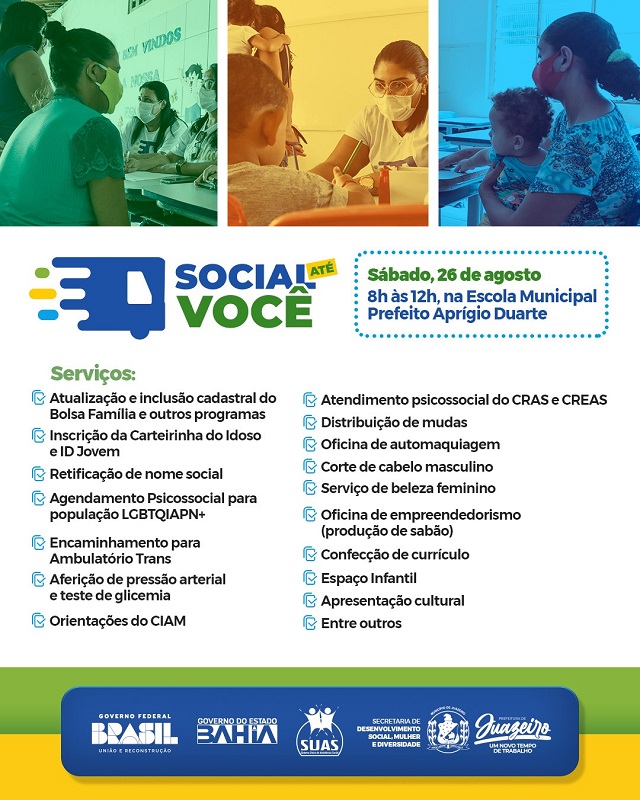 Social Até Você: Prefeitura de Juazeiro leva mais de 20 serviços para o Residencial Juazeiro neste sábado