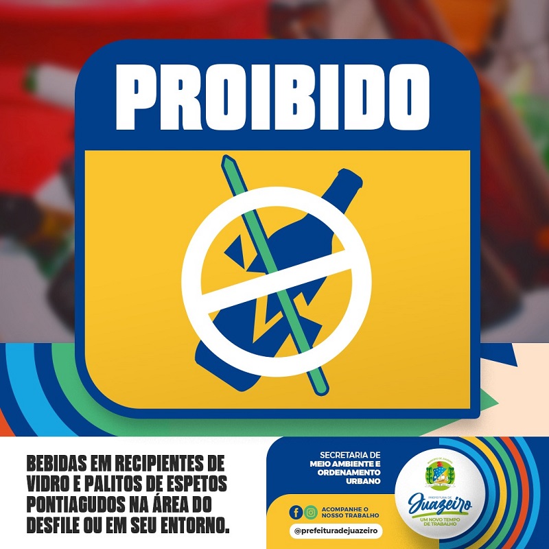 7 de Setembro: Prefeitura de Juazeiro proíbe garrafas de vidro e espetos no circuito do Desfile Cívico Militar