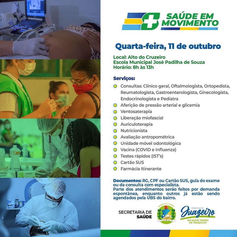 Saúde em Movimento: Prefeitura de Juazeiro leva mais serviços de saúde para o bairro Alto do Cruzeiro nesta quarta (11)