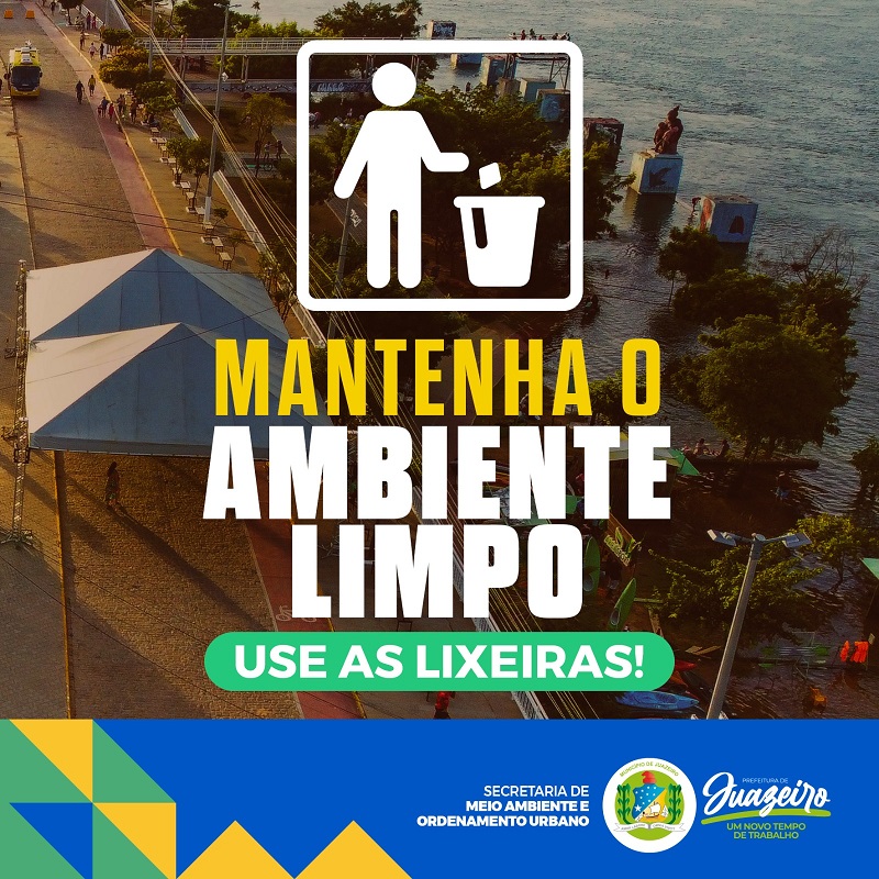 Prefeitura de Juazeiro orienta população a não jogar lixo na orla e no Rio São Francisco   