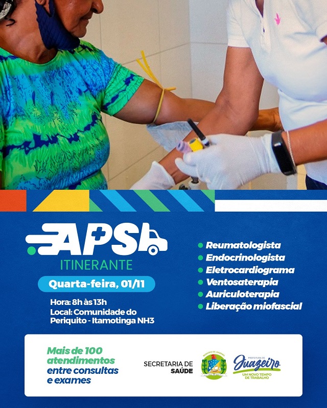 APS Itinerante: Prefeitura de Juazeiro realiza 12ª edição na comunidade do Periquito, em Itamotinga, nesta quarta   