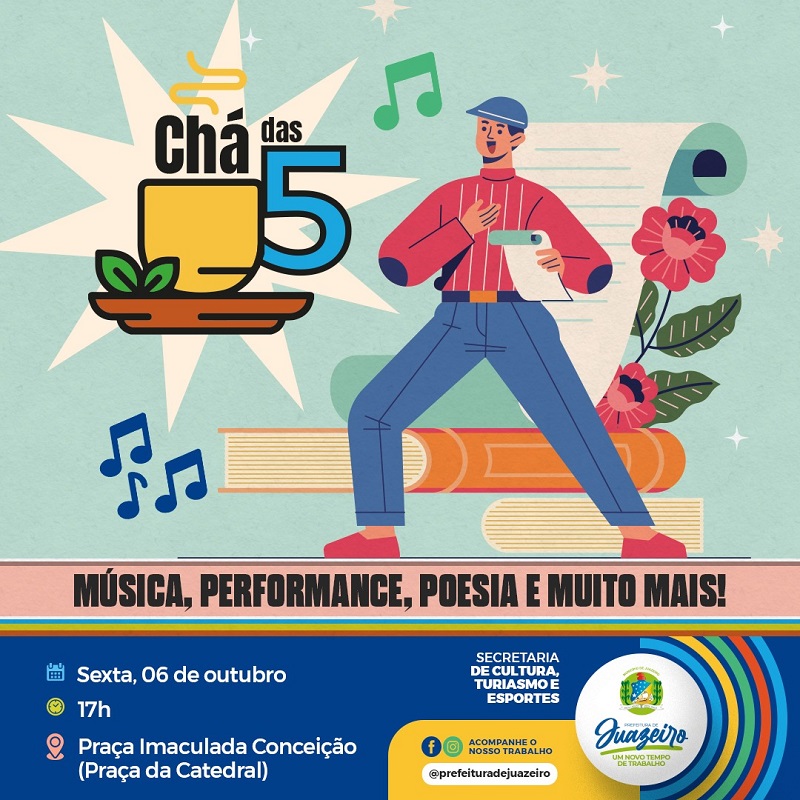 Edição especial do Chá das 5 acontece nesta sexta-feira (6) na Praça da Catedral de Juazeiro