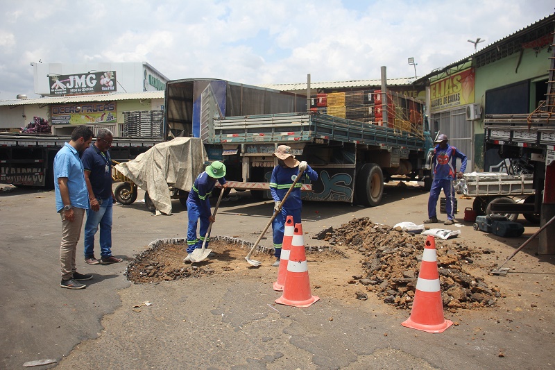 Mercado do Produtor de Juazeiro passa por operação tapa-buraco