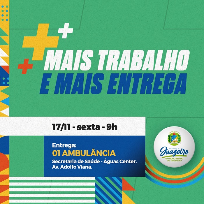 Juazeiro vai receber nova ambulância nesta sexta-feira (17)