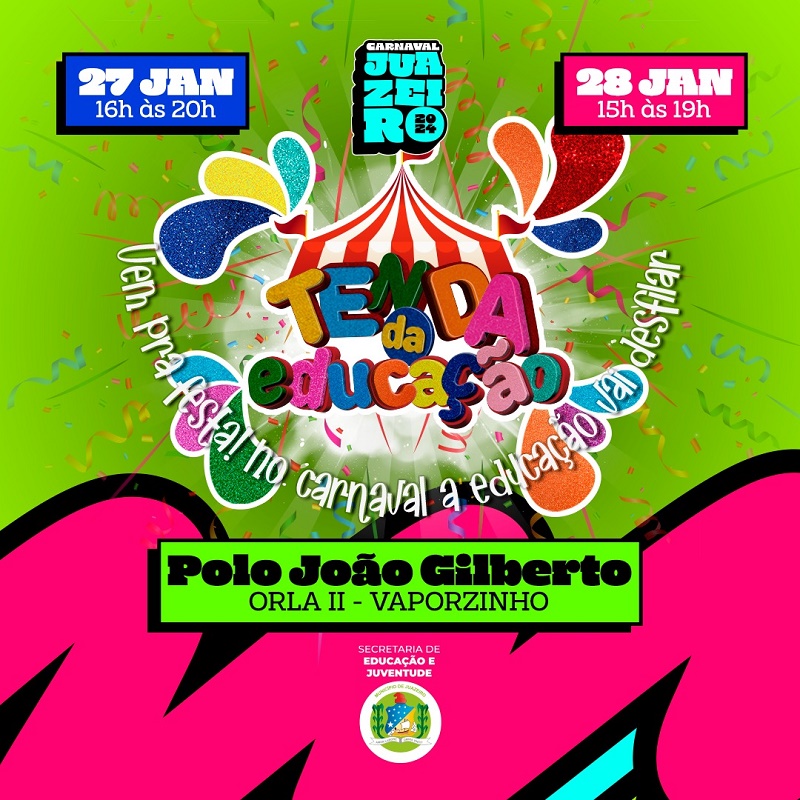 ‘Tendas da Educação’: Espaço Kids, da Prefeitura de Juazeiro, garante a animação do público infantil durante o Carnaval de Juazeiro no sábado e domingo