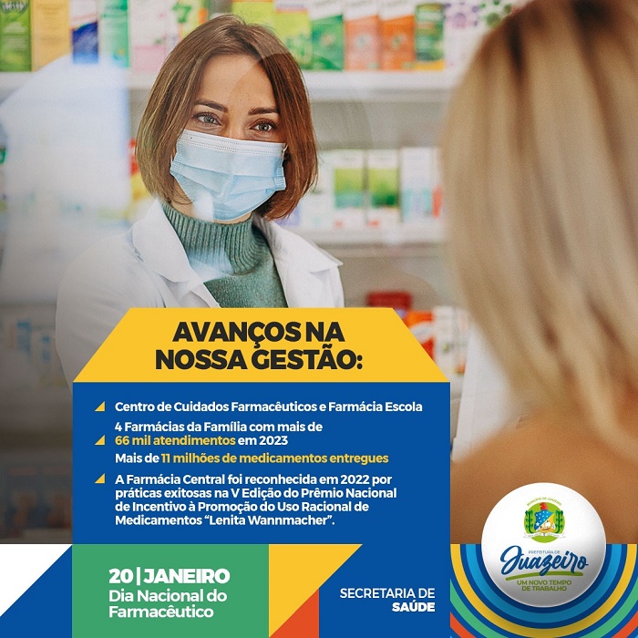 Dia do Farmacêutico: Prefeitura de Juazeiro inova e implementa Centro de Cuidados Farmacêuticos para contribuir com formação de profissionais