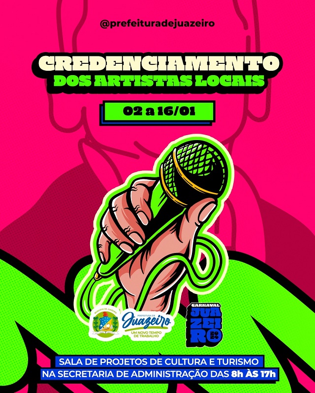 Gestão Suzana Ramos inicia credenciamento para bandas locais e regionais que desejam tocar no Carnaval de Juazeiro 2024