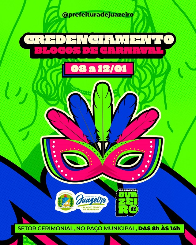 Carnaval de Juazeiro: credenciamento de blocos inicia nesta segunda-feira (8)