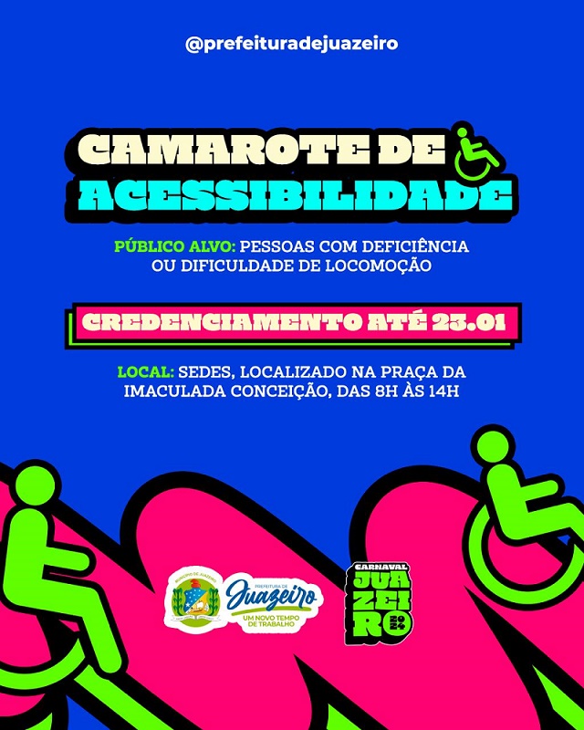 Carnaval de Juazeiro 2024: Inscrição para o Camarote da Acessibilidade encerra nesta terça-feira (23)
