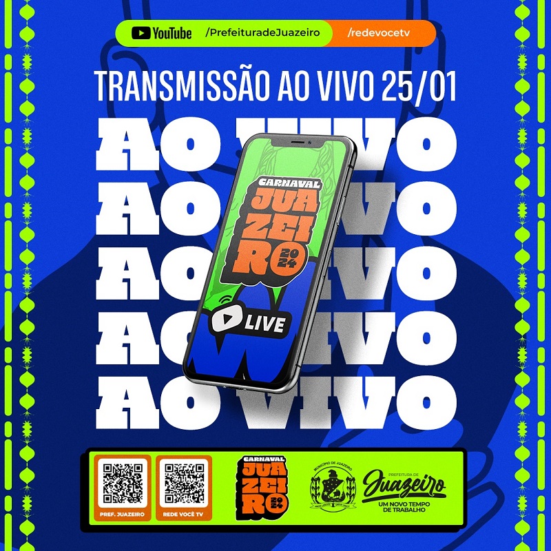 Confira os links para acompanhar transmissão ao vivo da primeira noite do Carnaval de Juazeiro