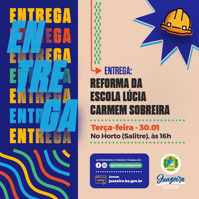 Prefeita Suzana Ramos entrega ampliação e requalificação de escola no Horto, Salitre, nesta terça-feira (30)