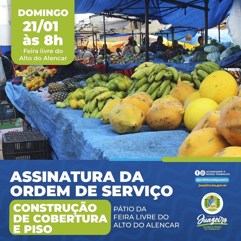 Prefeita Suzana Ramos vai assinar ordem de serviço para construção de cobertura e piso do pátio da feira livre do Alto do Alencar neste domingo (21)