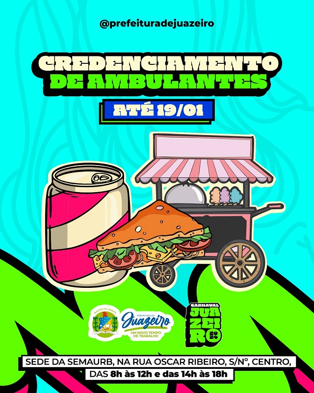 Prefeitura de Juazeiro amplia horário de funcionamento da Semaurb para credenciamento de ambulantes para o Carnaval 2024