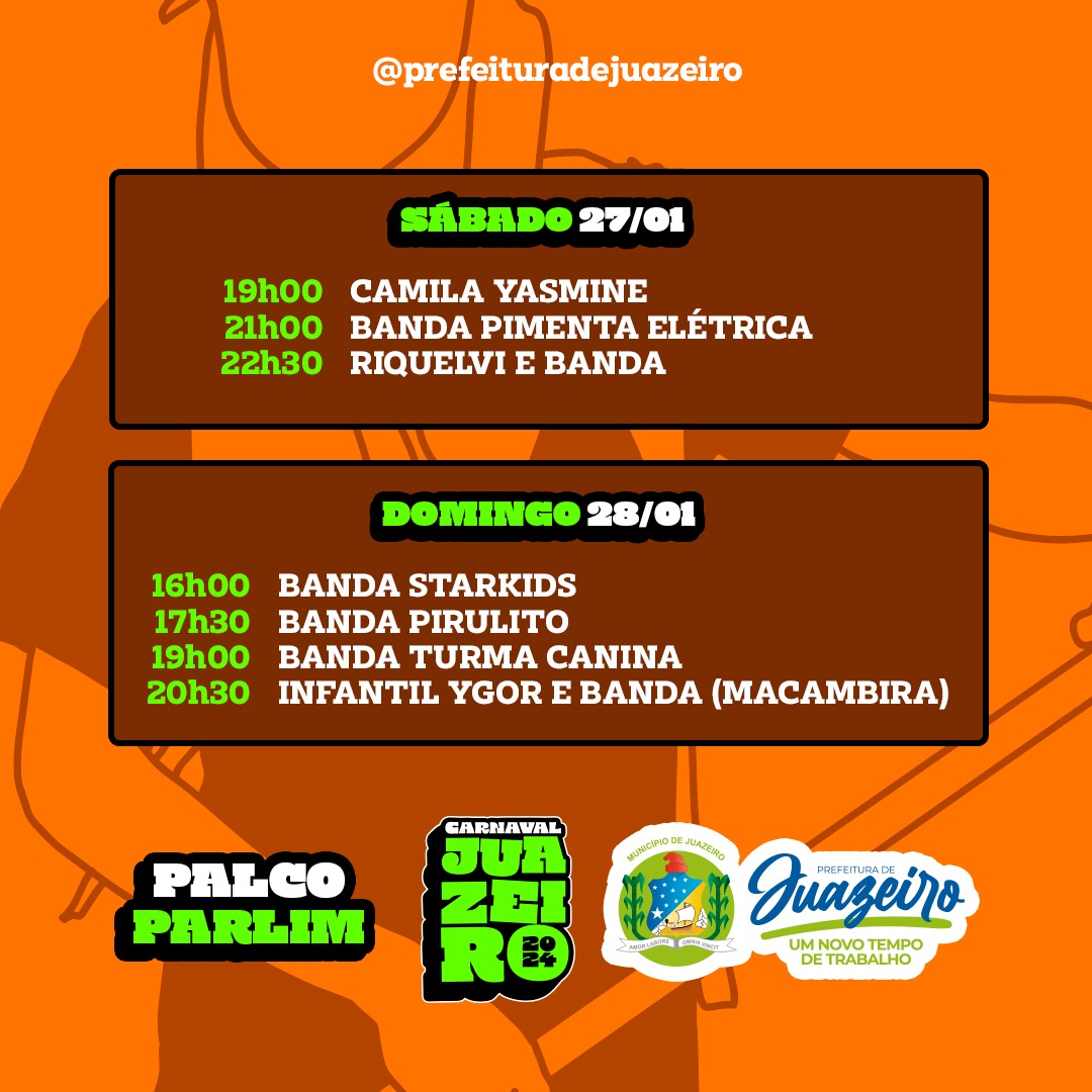 Polo João Gilberto segue com programação no Carnaval de Juazeiro neste domingo (28)