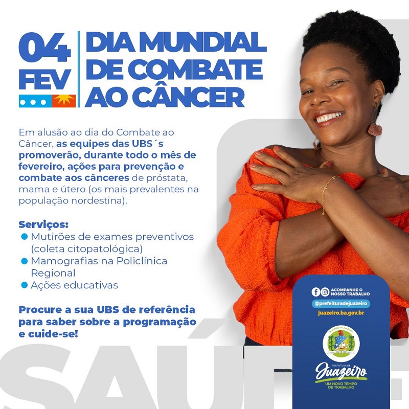 Prefeitura de Juazeiro promove atividades e mutirões de exames para prevenção e combate ao câncer durante o mês de fevereiro