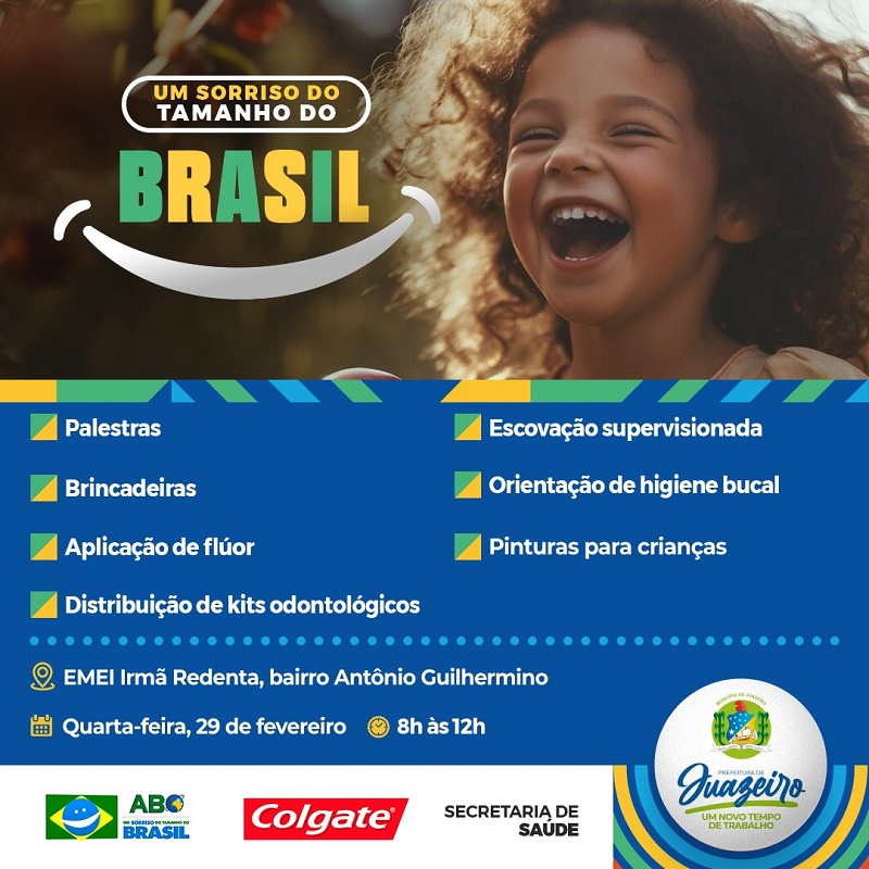 ‘Um Sorriso do Tamanho do Brasil’: Prefeitura de Juazeiro vai levar programa para crianças do bairro Antônio Guilhermino