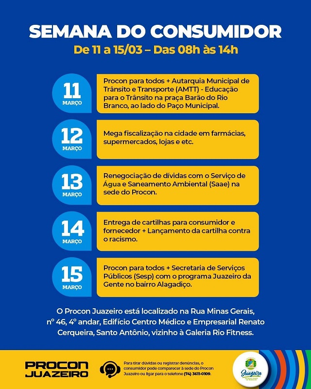 Semana do Consumidor: SAAE oferece condições especiais de negociação para consumidores inadimplentes nesta quarta-feira (13)