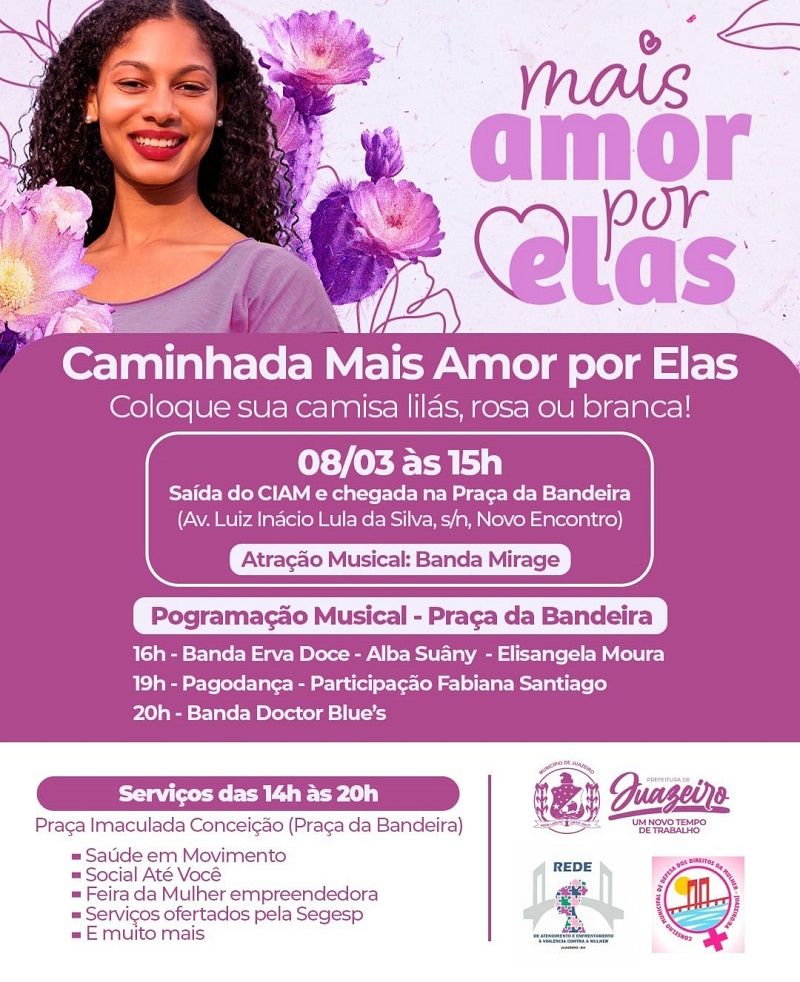 Dia Internacional da Mulher: Gestão Suzana Ramos realiza hoje programação especial do ‘Mais Amor por Elas’