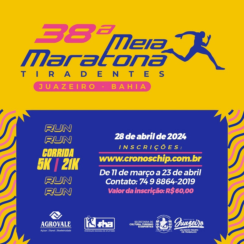 Inscrições para 38ª Meia Maratona da Prefeitura de Juazeiro encerram neste sábado (23)