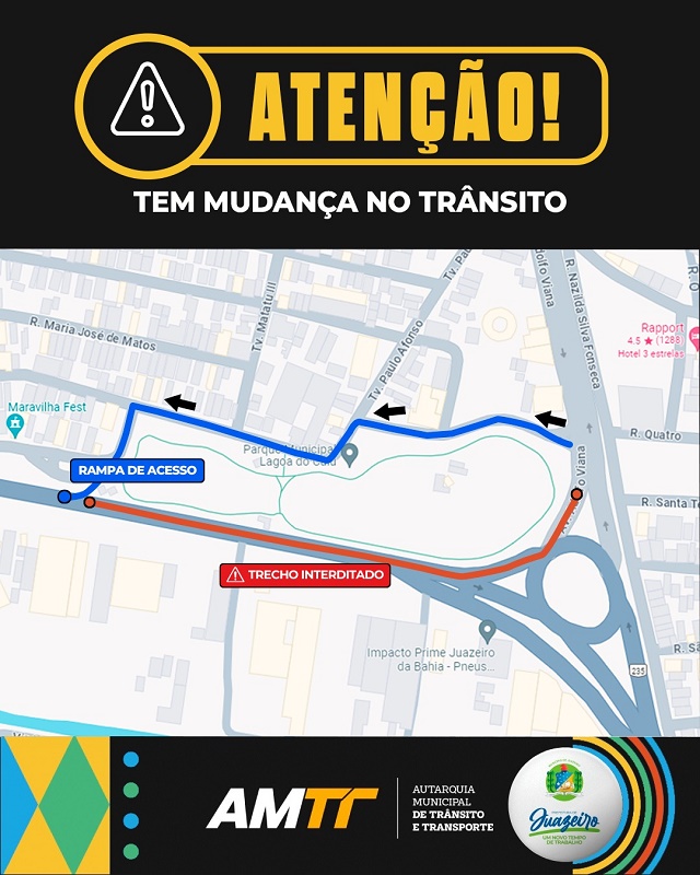 Travessia Urbana: Prefeitura de Juazeiro comunica interdição de trecho entre Av. Adolfo Viana e BR-235