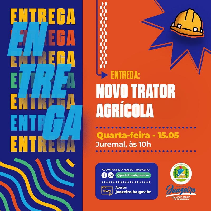 Prefeitura de Juazeiro vai entregar trator agrícola para distrito de Juremal nesta quarta-feira (15)
