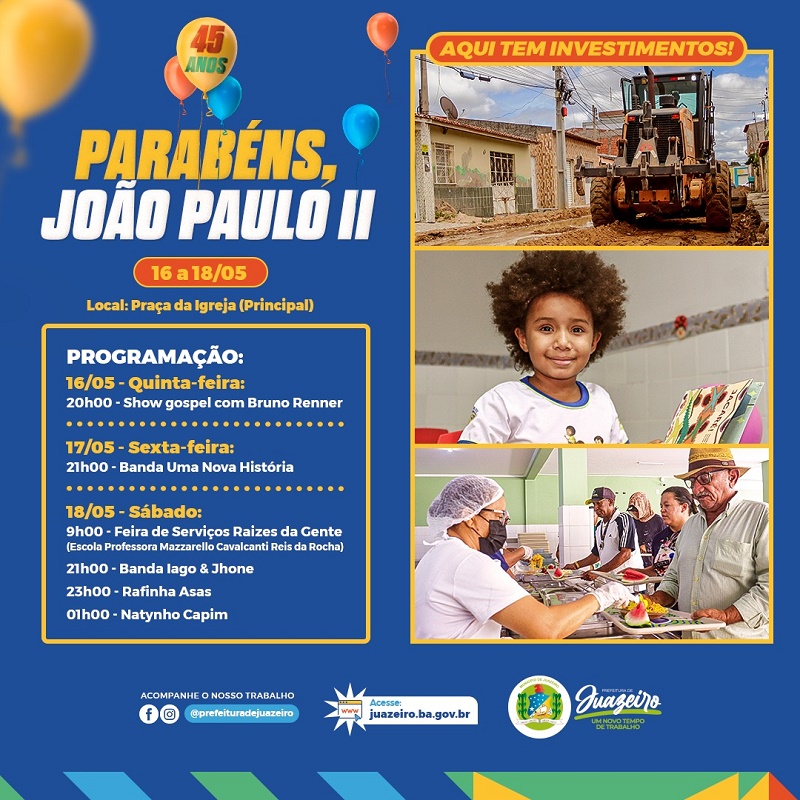 Prefeitura de Juazeiro realiza três dias de festa em comemoração aos 45 anos do João Paulo II