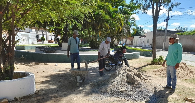 Prefeitura de Juazeiro inicia requalificação da Praça do Chafariz, no bairro Piranga