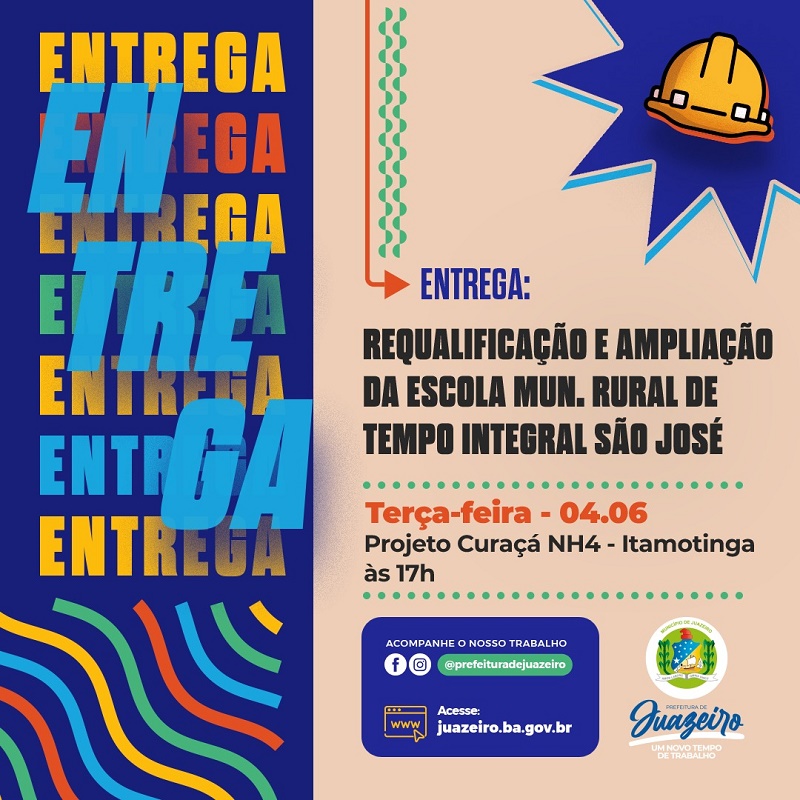 Prefeitura de Juazeiro vai entregar 64ª escola ampliada e requalificada no NH4, em Itamotinga, nesta terça-feira (4)