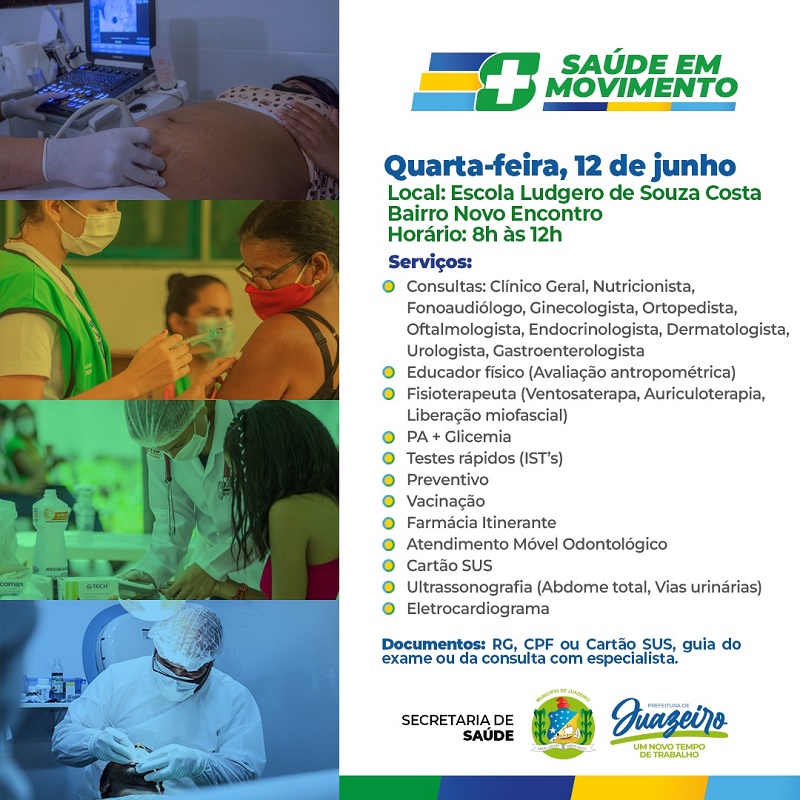 Prefeitura de Juazeiro leva programa ‘Saúde em Movimento’ para bairro Novo Encontro nesta quarta-feira (12)