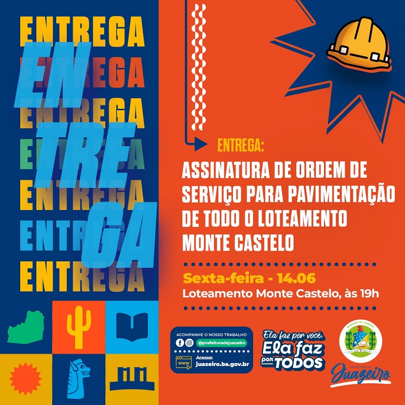 Ordem de serviço para pavimentação do Loteamento Monte Castelo será assinada nesta sexta-feira pela prefeita Suzana Ramos