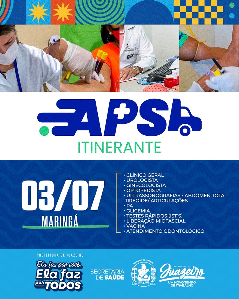 Prefeitura de Juazeiro leva programa ‘APS Itinerante’ para o bairro Maringá nesta quarta-feira (3)