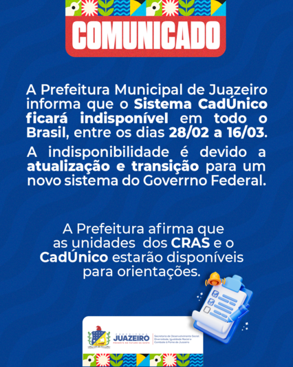 CadÚnico indisponível temporariamente: medida do Governo Federal é para atualizar o sistema