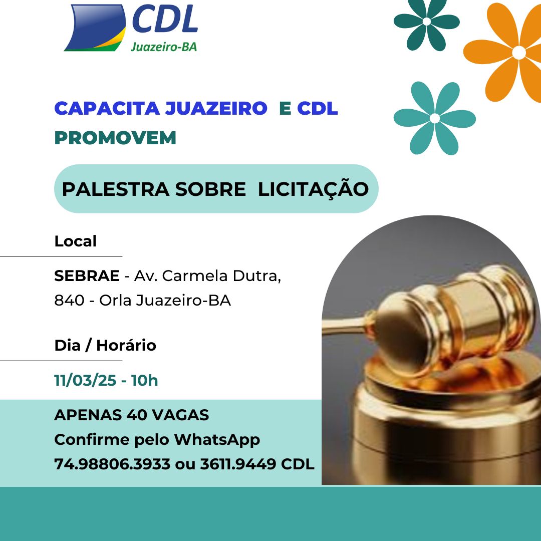 Prefeitura de Juazeiro divulga inscrições para palestra sobre licitação