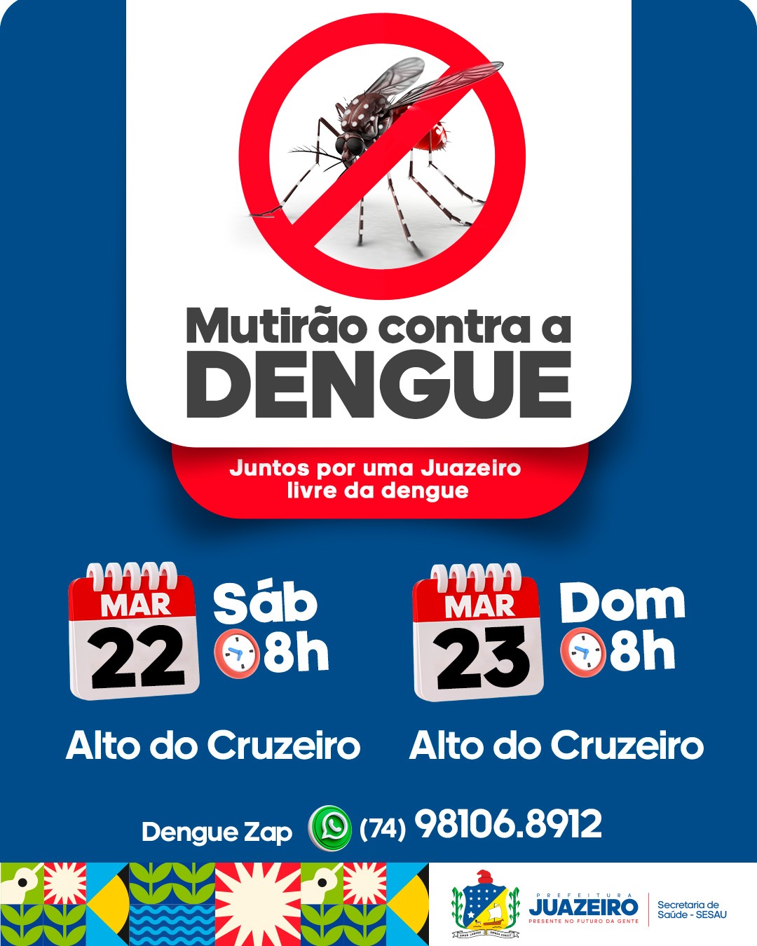 Mutirão de Combate às Arboviroses chega ao Alto do Cruzeiro