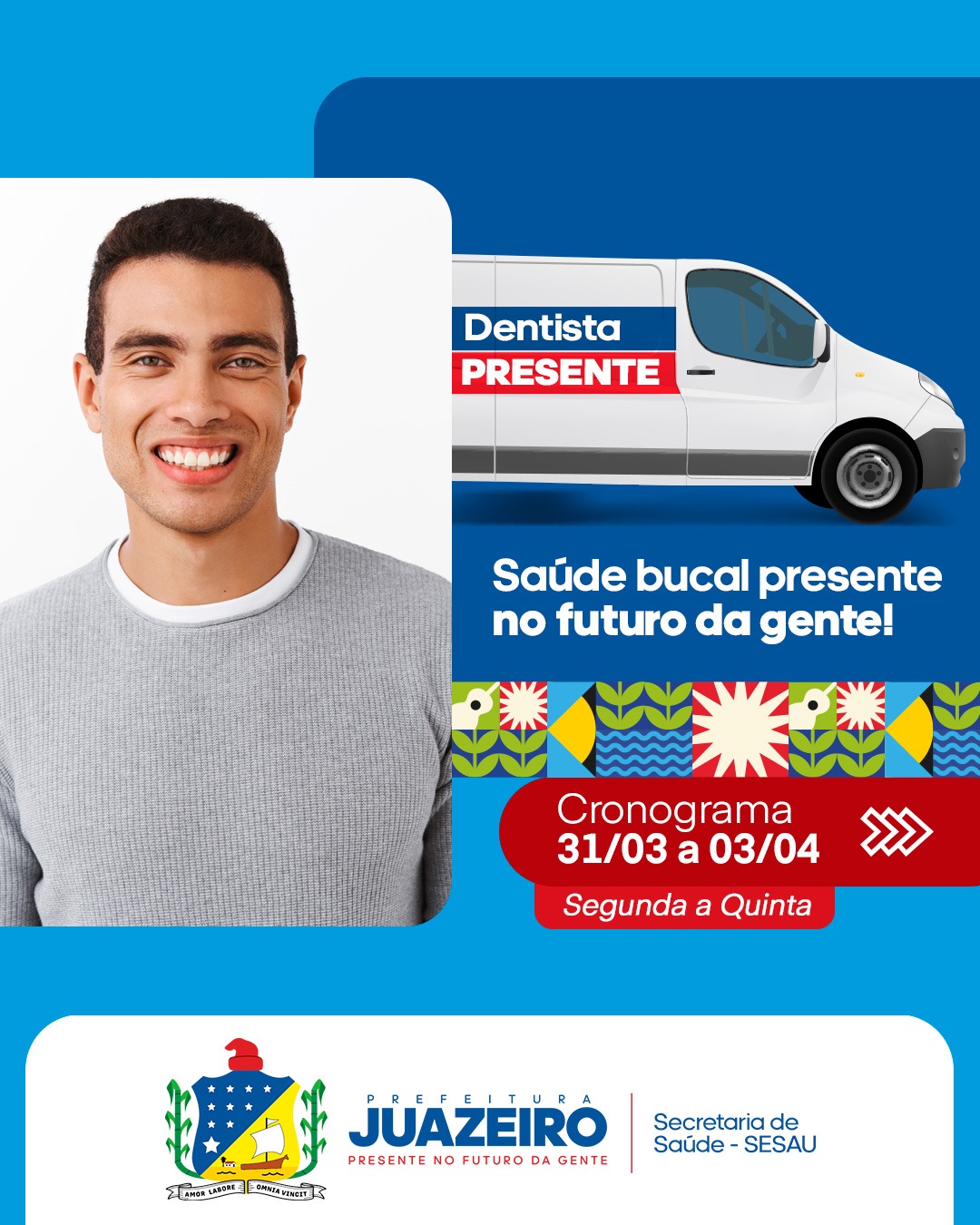 Confira o novo cronograma de atendimento da Unidade Móvel Odontológica de Juazeiro