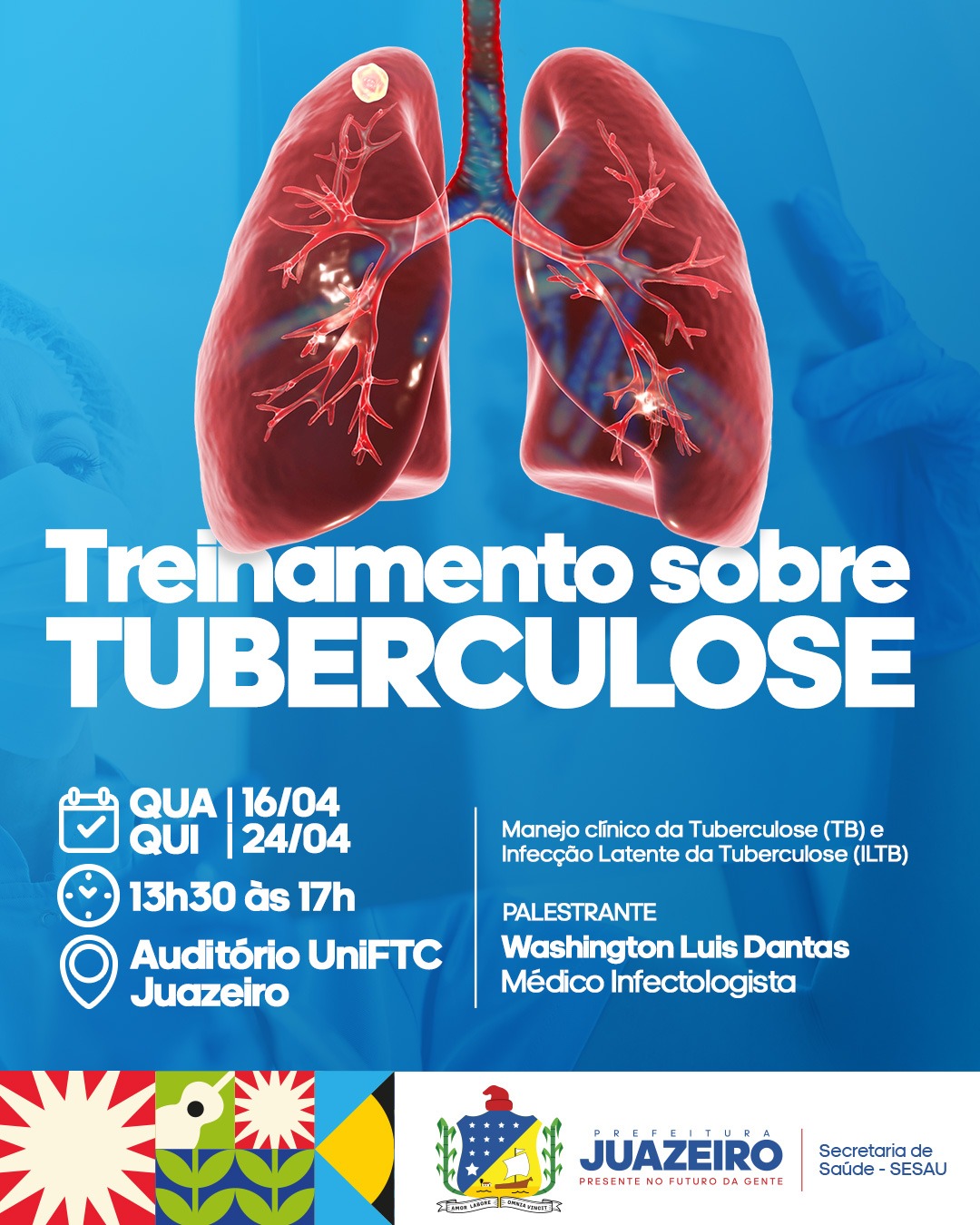 Saúde de Juazeiro realiza treinamento sobre manejo clínico da tuberculose e infecção latente da tuberculose