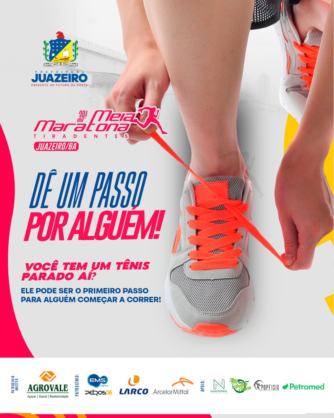 Seculte promove campanha de doação de tênis por meio da Meia Maratona Tiradentes; saiba como participar